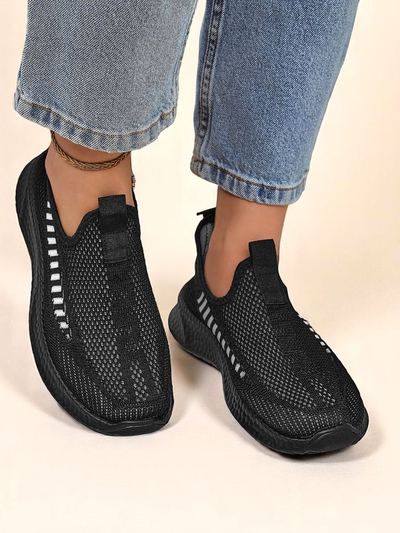 Royalfashion Wsuwane damskie materiałowe buciory Sport Slip-On