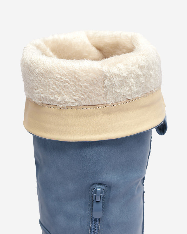 OUTLET Синие женские сапоги со средним голенищем Astaroth - Обувь