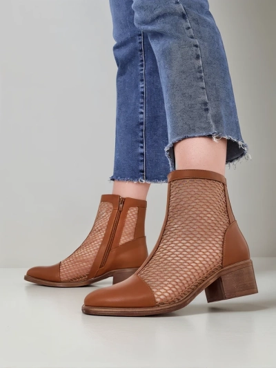 Royalfashion Женские перфорированные ankle boots на низком каблуке Rowices