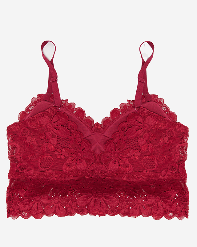 Bordo spalvos bralette liemenėlė su nėriniais - Apatiniai rūbai