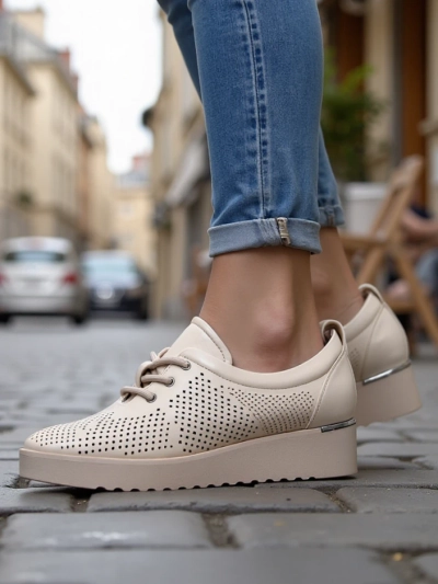 Royalfashion moteriški perforuoti loafers Gofielle