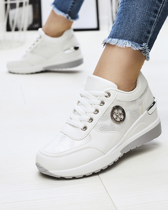 Женские белые кроссовки с глиттером и скрытым якорем Lysvyl- Footwear