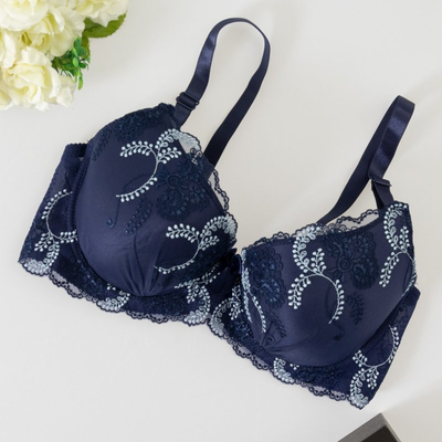 Tamsiai mėlyna liemenėlė su nėriniais - Apatinis trikotažas