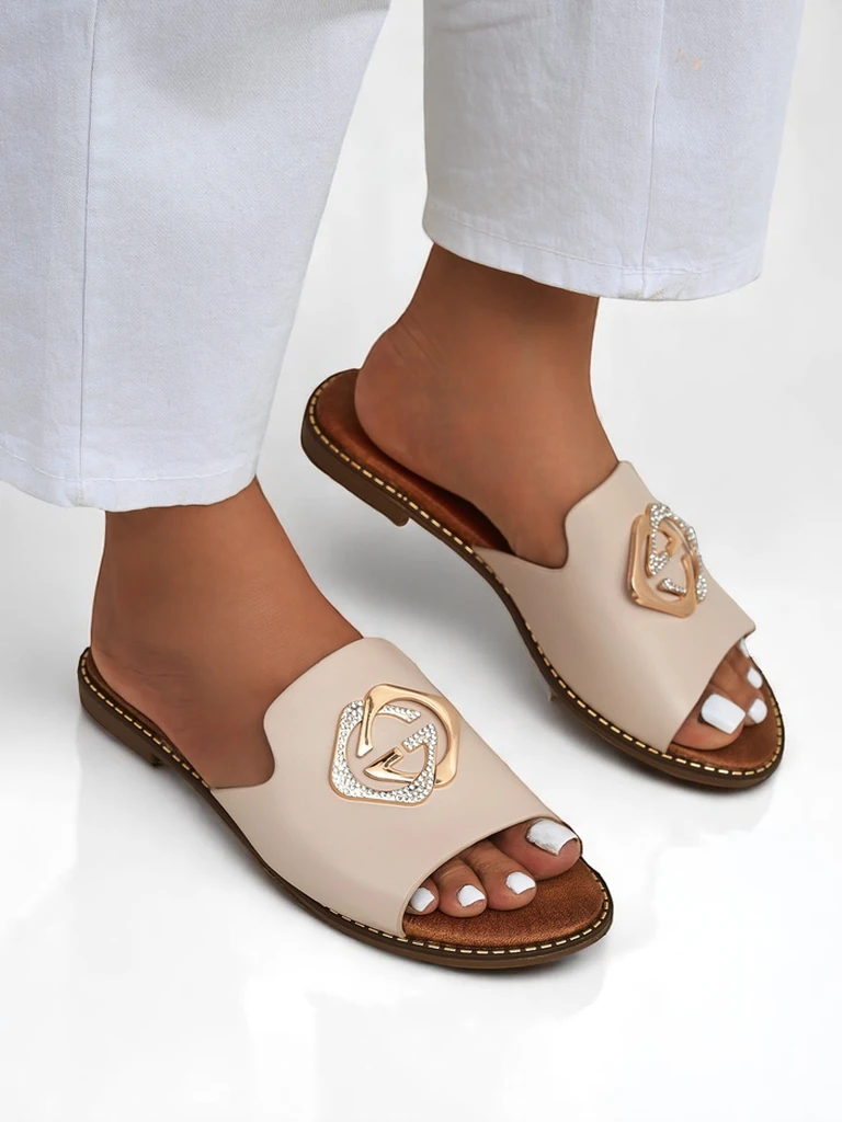 Royalfashion Женские шлепанцы на плоской подошве Goldie Spark