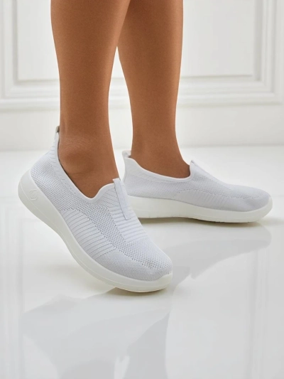 Callista White Slip-Ons: Breathable and Flat Out Fly