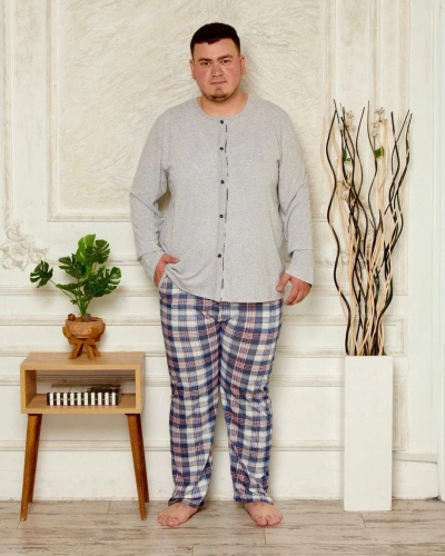 Royalfashion Medvilnės vyriškos pižamos su raštu