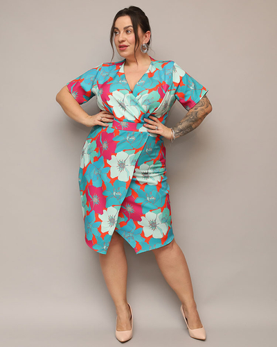 "Royalfashion" Moteriška gėlėto audinio suknelė PLUS SIZE