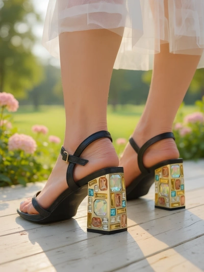 Royalfashion Блестящие женские сандалии Crystal Charm
