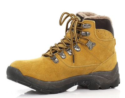 Sznurowane traperki w kolorze beżowym - Obuwie