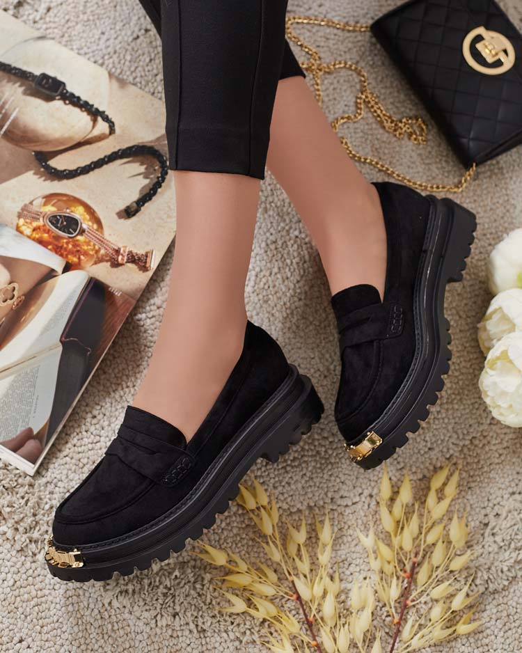 Royalfashion Moteriški eko zomšos mokasinai Retillum