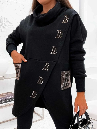 Кенгуру худи из хлопка Royalfashion для женщин с патчами