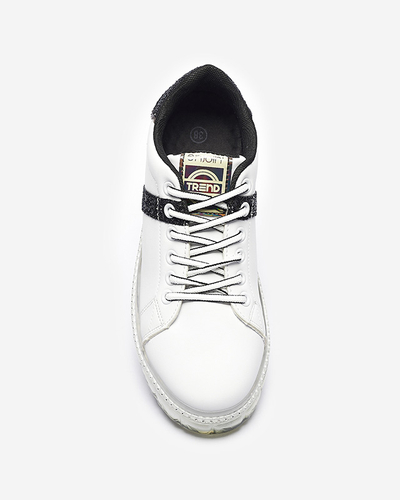 Женские спортивные кроссовки белого цвета с черными вставками Asxa- Footwear