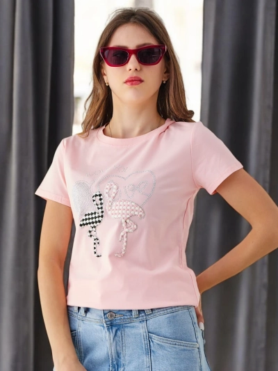 Royalfashion moterų medvilninė marškinėliai Flaming Love