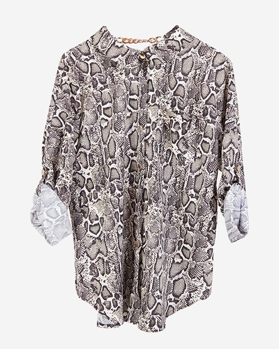 Raštuoti moteriški marškiniai su grandinėle - Drabužiai