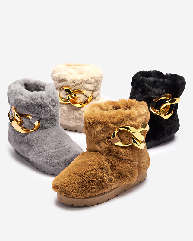 Бежевые женские сапоги-снежки с мехом Sattopa- Footwear