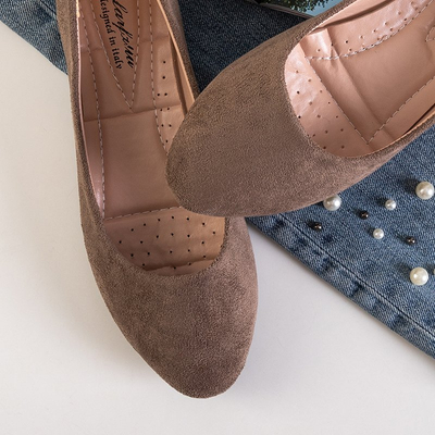 Moteriškos chaki spalvos balerinos Lanvies - Avalynė