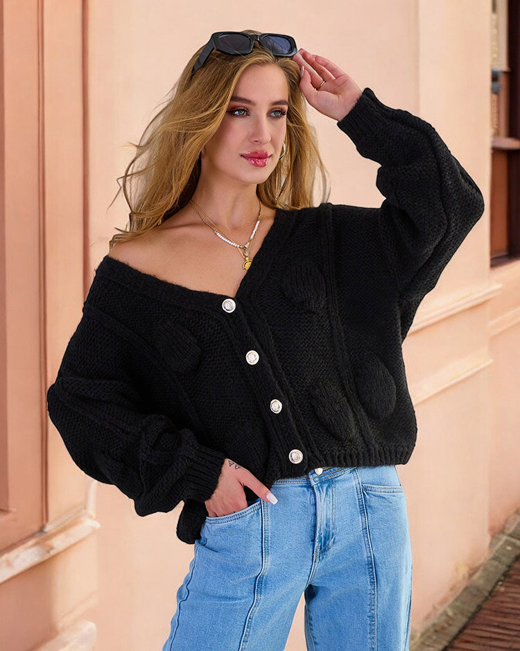 "Royalfashion" Moteriškas megztinis su sagomis