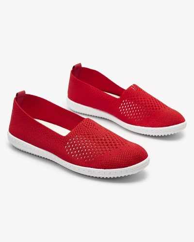 Ажурные красные тканевые кроссовки Sadola - Обувь