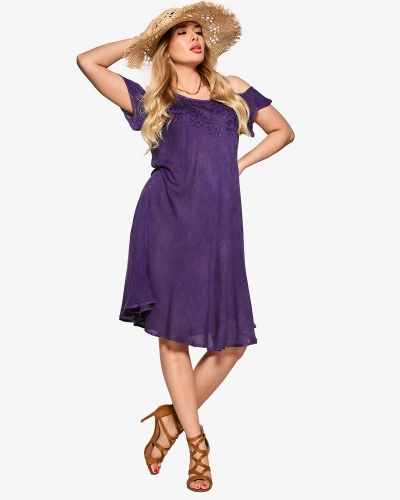 Фиолетовое женское пляжное платье-покрывало - Одежда