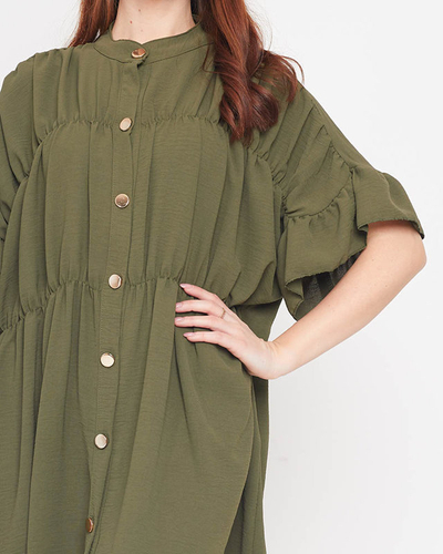Женское платье цвета хаки длиной до колен