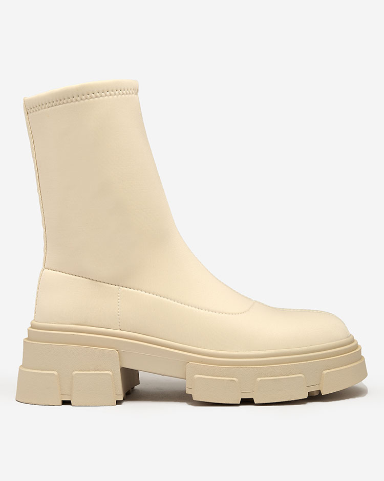 "Royalfashion" Smėlio spalvos moteriški ekovamzos batai "Classy Girl"