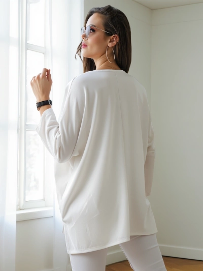 Royalfashion Moteriška viskozinė blusa su deimantų užrašais