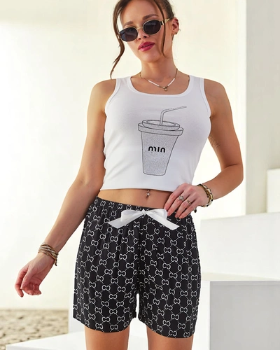 Royalfashion medvilniniai moterų šortai su lokiais