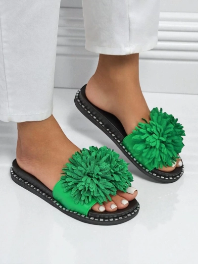 Royalfashion Damskie klapki na płaskiej podeszwie Flora Blide