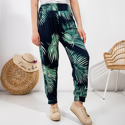 Moteriškos raštuoto audinio kelnės PLUS SIZE - Apranga