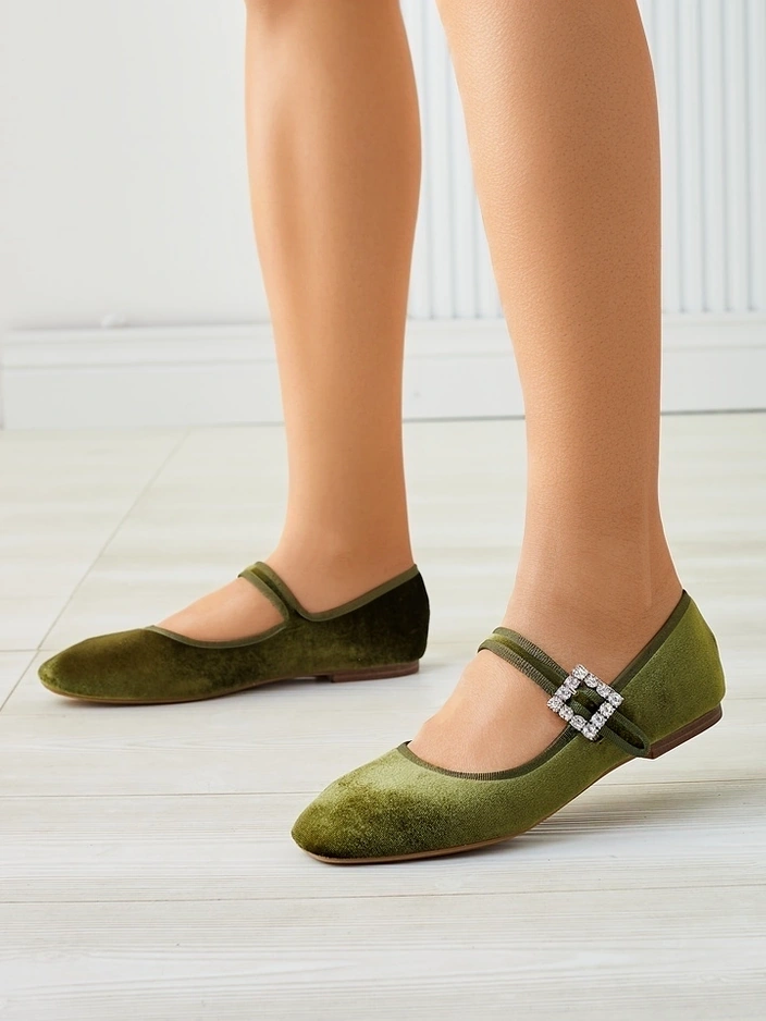 Royalfashion Женские балетки а-ля велюр с пряжкой и ремешком Enribes