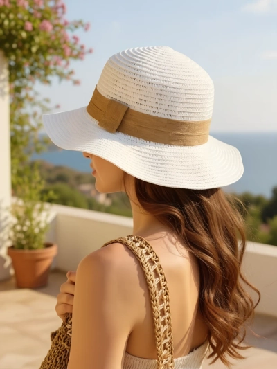 Royalfashion Moteriška šiaudinė skrybėlė Ribbon Whisper