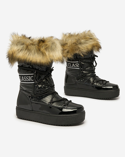 Royalfashion Черные ботинки-слипы a'la snow boots for women Gomllo