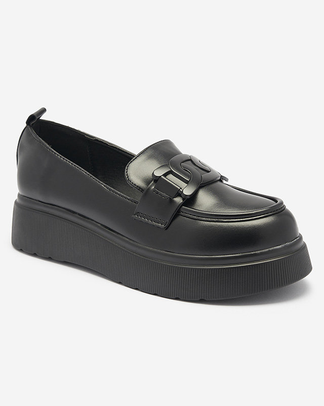 Juodi mokasinai su grandinėle Stimla - Avalynė