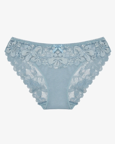 Женские трусики с кружевом синего цвета- Нижнее белье