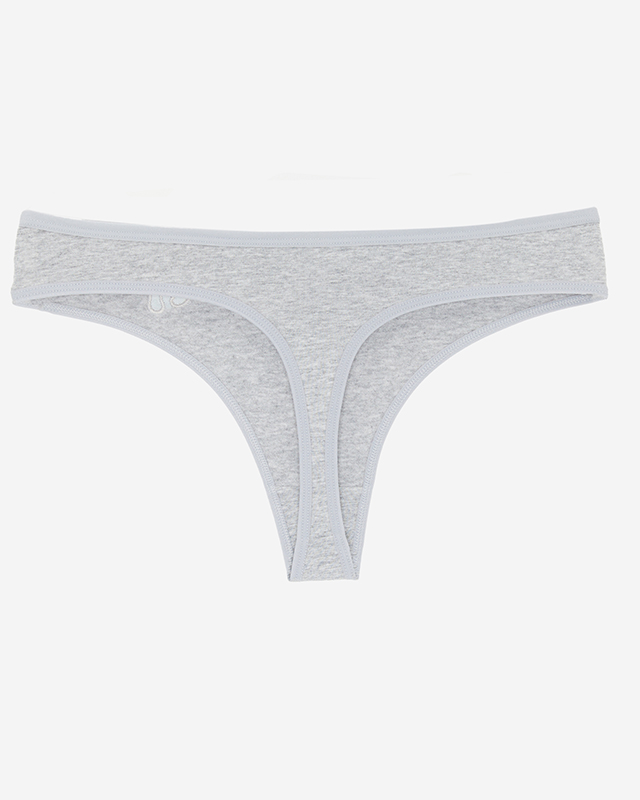 Серые хлопковые женские стринги - Нижнее белье