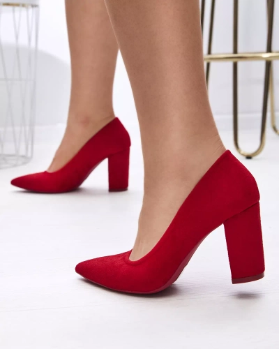 Красные женские босоножки из эко-замши Duttos- Footwear