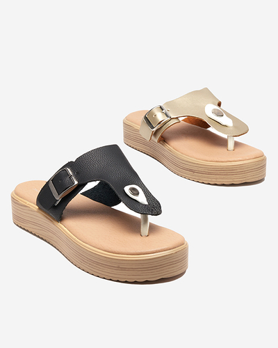 Auksinės moteriškos basutės ant Borico platformos - Avalynė