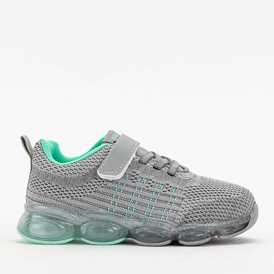 Pilki sportiniai bateliai vaikams su mėtiniais Doni elementais - Avalynė