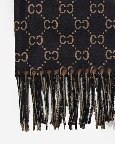 Juodas raštas moteriškas šalikas - Priedai