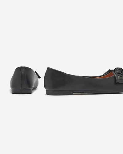 Juodi moteriški balerinai su dekoru ant nosies "Caxien- Footwear"