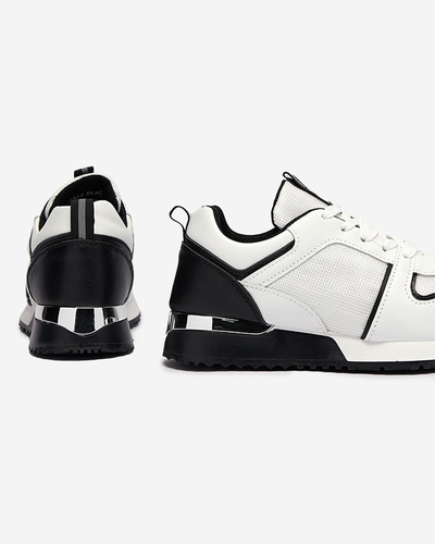 Белые женские кроссовки с черными вставками Ruby