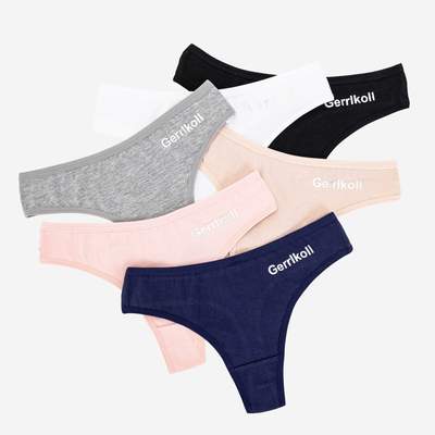 Женские форменные трусики-стринги, комплект 6 шт./упак. - Нижнее белье
