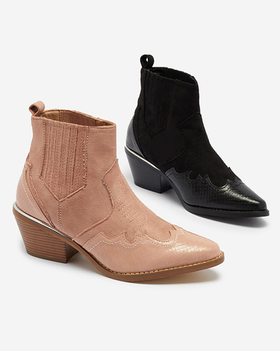 Черные ковбойки на низком каблуке Zirras