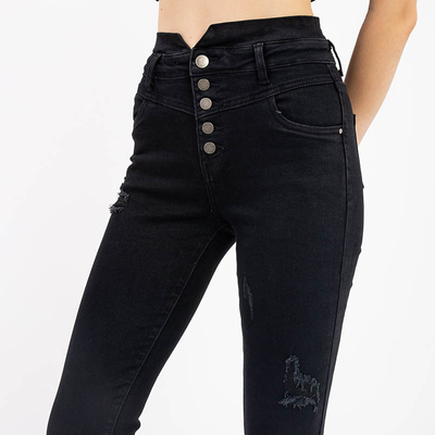 Черные женские джинсы с высокой талией