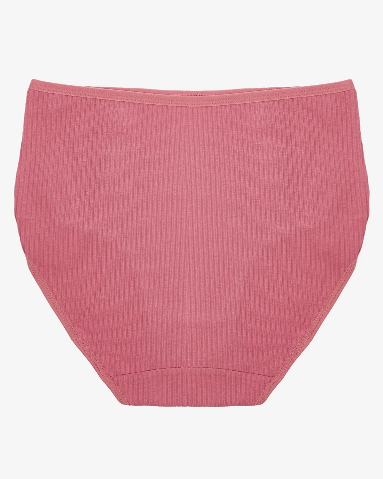 Женские ребристые трусики темно-розового цвета PLUS SIZE - Нижнее белье
