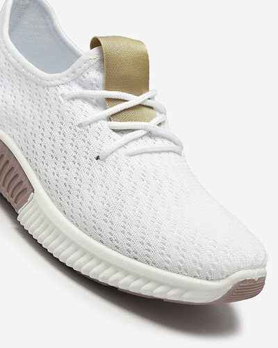 Balti moteriški sportiniai bateliai su rudais įdėklais Kedeti - Avalynė