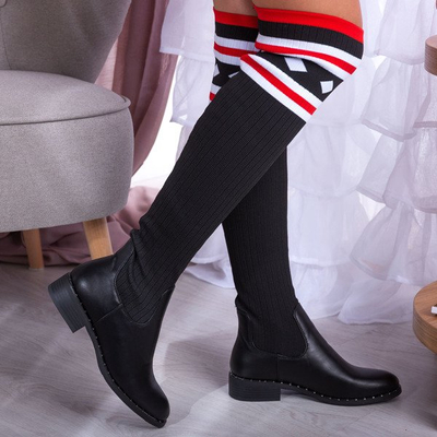 Черные ботинки на плоском каблуке Salvia - Обувь