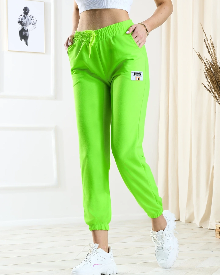 Женские неоново-зеленые треники - Одежда