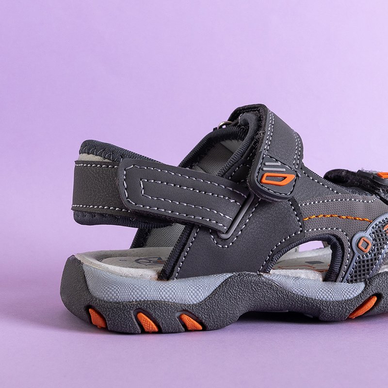 Pilkos vaikiškos velcro basutės iš Rupert - Avalynė