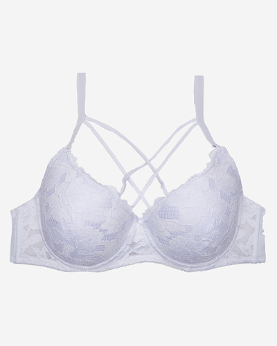 Белый женский бюстгальтер на косточках с бретелями - Нижнее белье